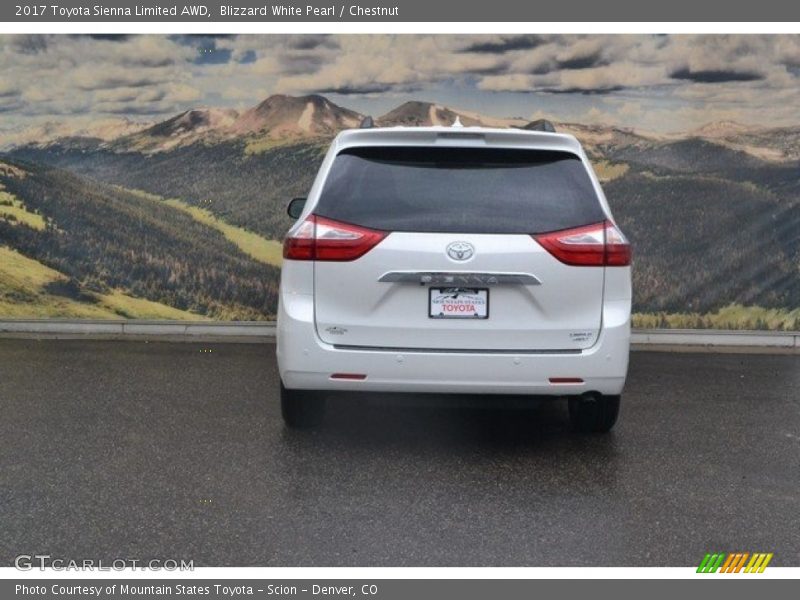 Blizzard White Pearl / Chestnut 2017 Toyota Sienna Limited AWD