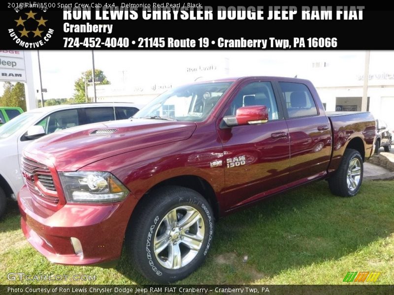 Delmonico Red Pearl / Black 2018 Ram 1500 Sport Crew Cab 4x4