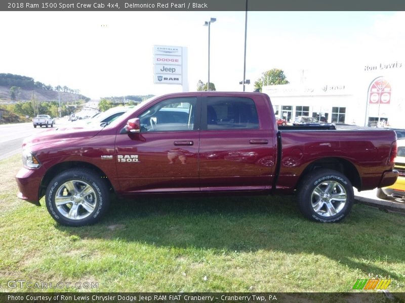 Delmonico Red Pearl / Black 2018 Ram 1500 Sport Crew Cab 4x4