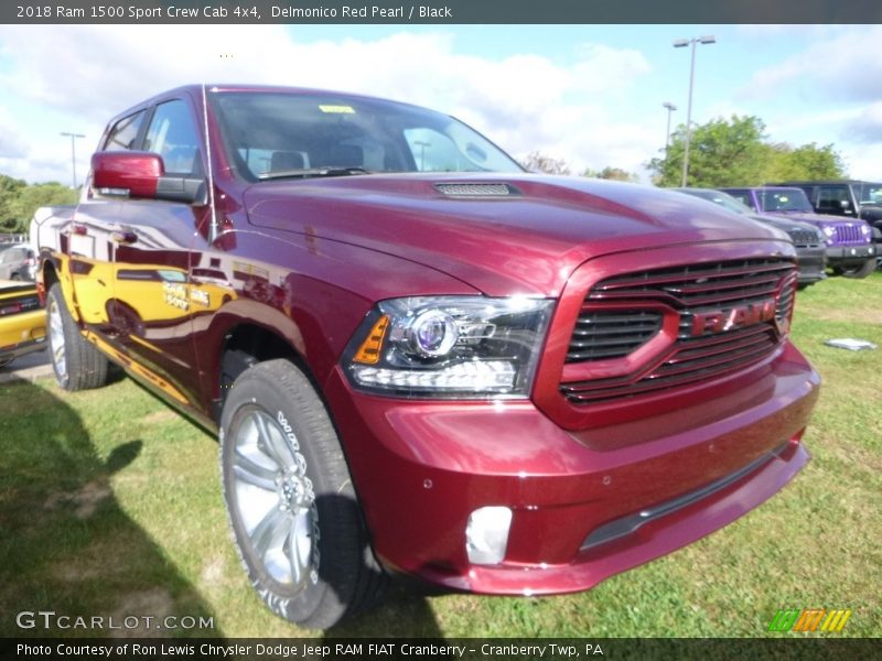 Delmonico Red Pearl / Black 2018 Ram 1500 Sport Crew Cab 4x4