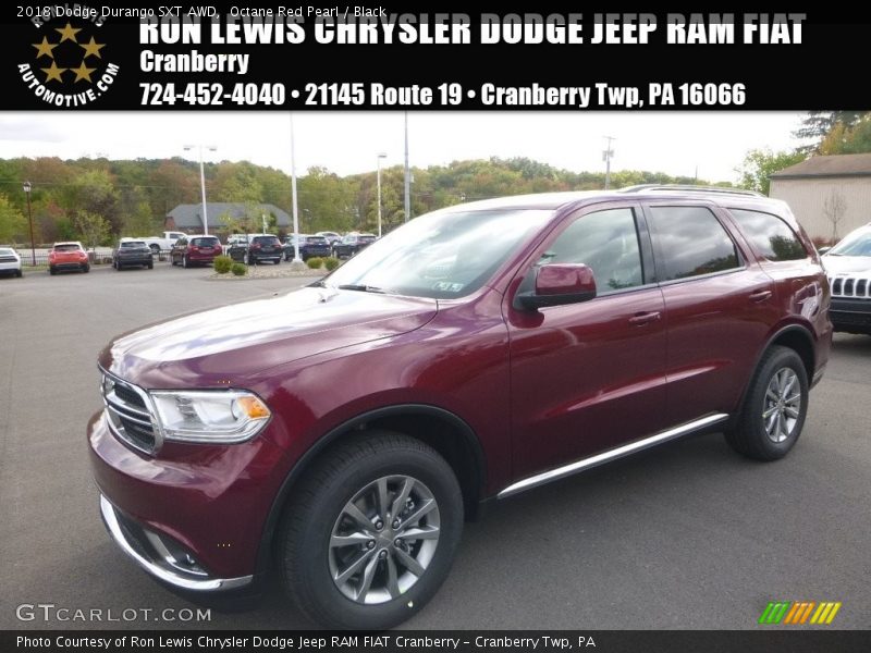 Octane Red Pearl / Black 2018 Dodge Durango SXT AWD