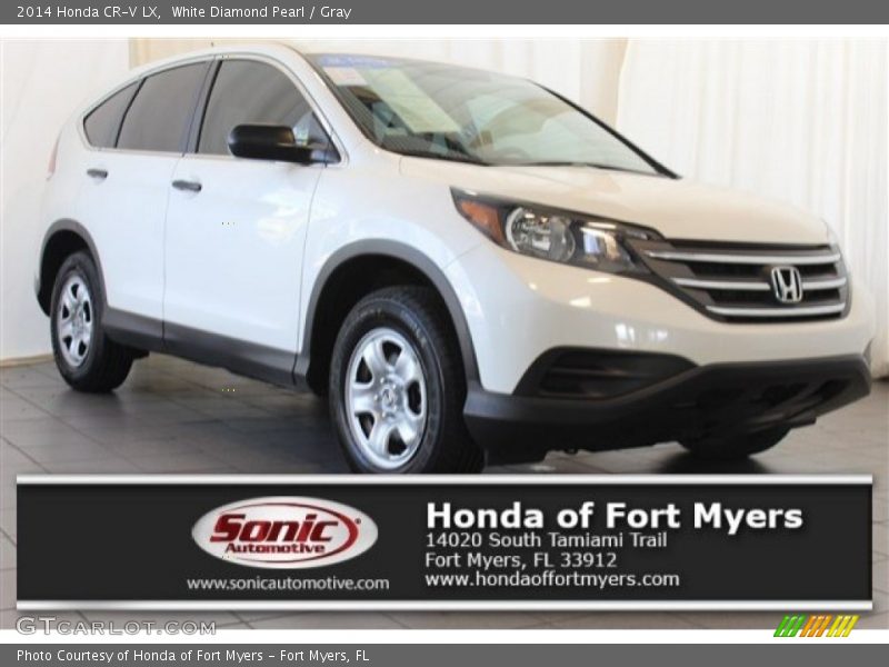 White Diamond Pearl / Gray 2014 Honda CR-V LX