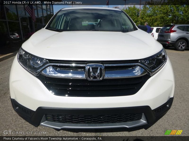 White Diamond Pearl / Ivory 2017 Honda CR-V LX AWD