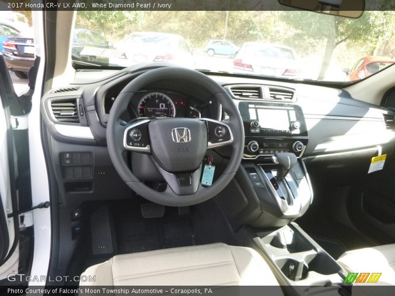 White Diamond Pearl / Ivory 2017 Honda CR-V LX AWD