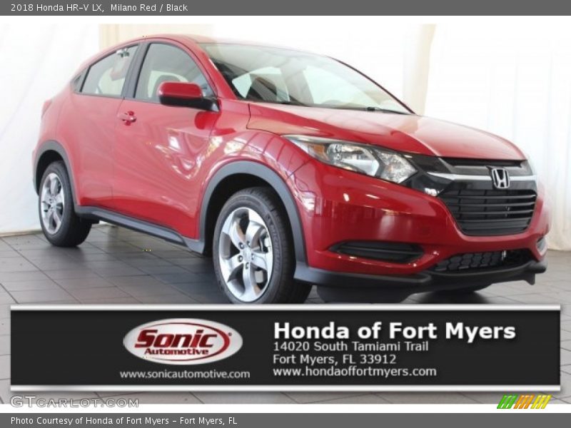 Milano Red / Black 2018 Honda HR-V LX