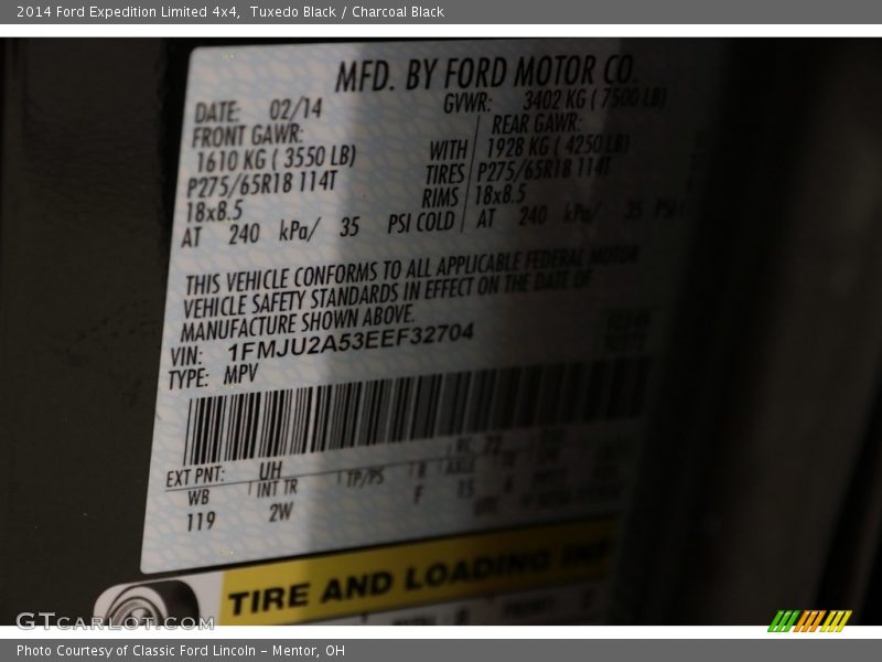 Tuxedo Black / Charcoal Black 2014 Ford Expedition Limited 4x4