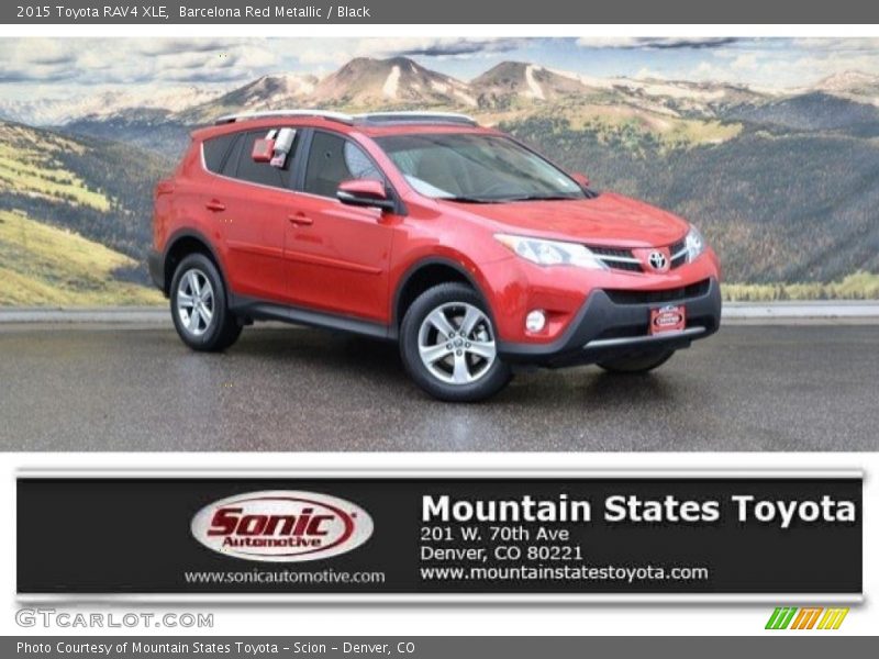 Barcelona Red Metallic / Black 2015 Toyota RAV4 XLE