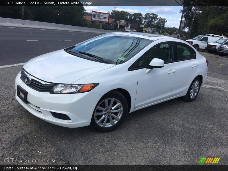 Taffeta White / Beige 2012 Honda Civic EX-L Sedan