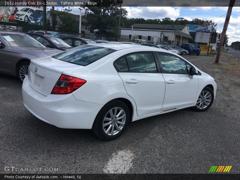 Taffeta White / Beige 2012 Honda Civic EX-L Sedan