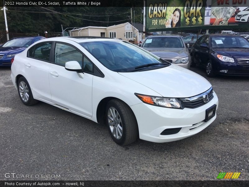Taffeta White / Beige 2012 Honda Civic EX-L Sedan