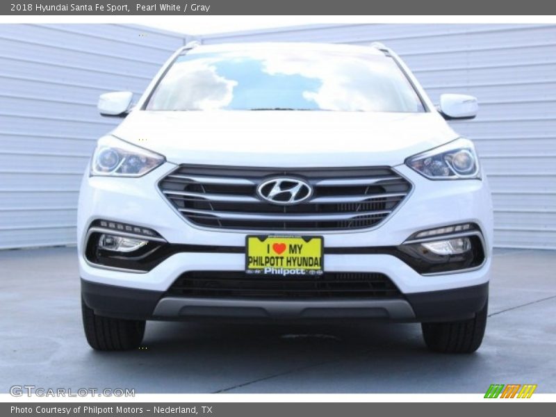 Pearl White / Gray 2018 Hyundai Santa Fe Sport