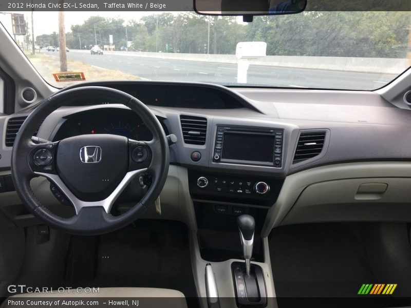 Taffeta White / Beige 2012 Honda Civic EX-L Sedan