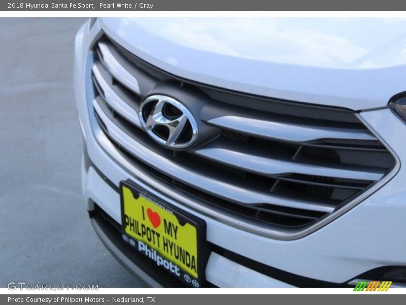 Pearl White / Gray 2018 Hyundai Santa Fe Sport