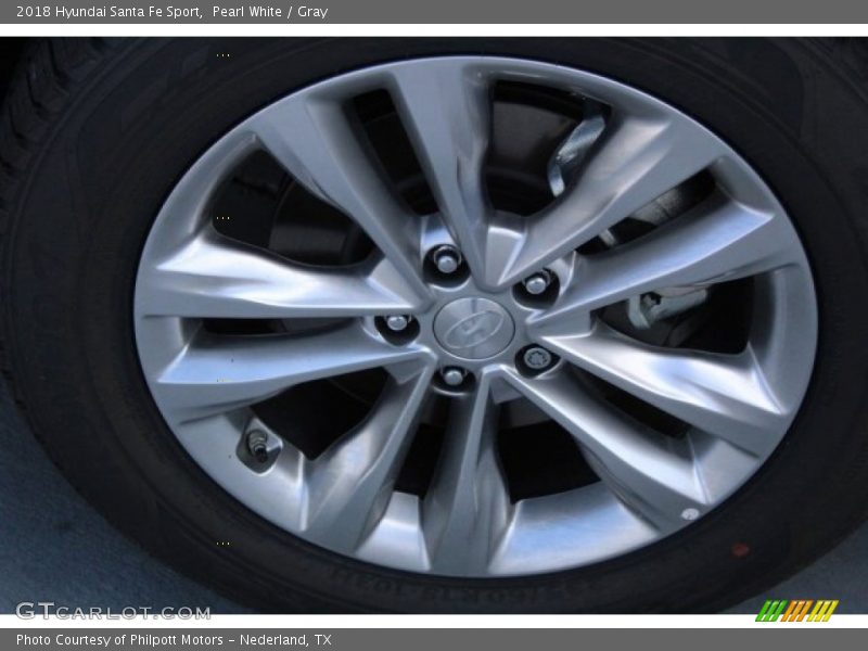 Pearl White / Gray 2018 Hyundai Santa Fe Sport