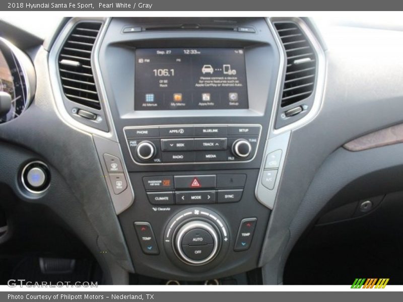 Pearl White / Gray 2018 Hyundai Santa Fe Sport