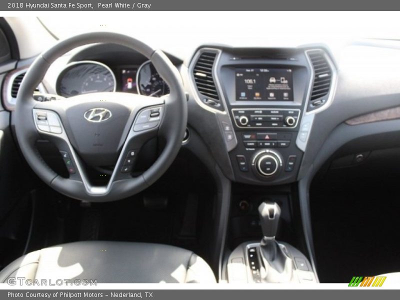 Pearl White / Gray 2018 Hyundai Santa Fe Sport