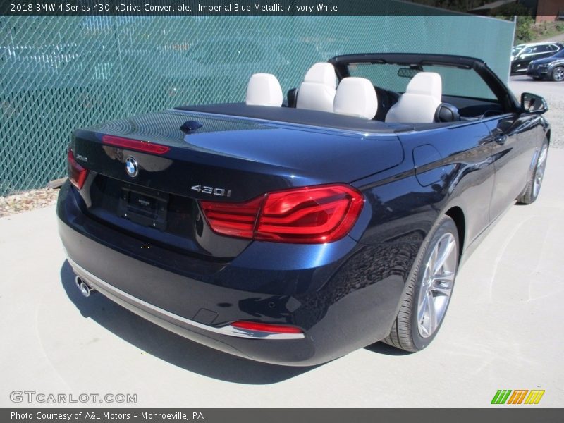 Imperial Blue Metallic / Ivory White 2018 BMW 4 Series 430i xDrive Convertible