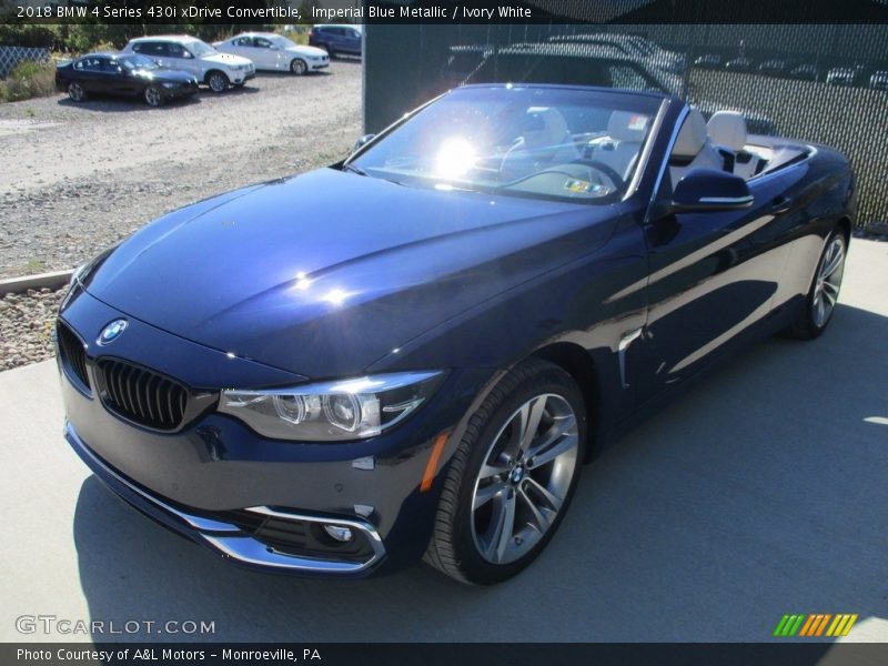 Imperial Blue Metallic / Ivory White 2018 BMW 4 Series 430i xDrive Convertible