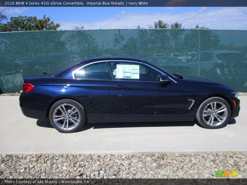 Imperial Blue Metallic / Ivory White 2018 BMW 4 Series 430i xDrive Convertible
