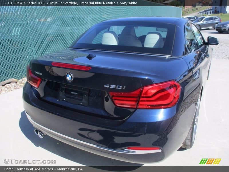 Imperial Blue Metallic / Ivory White 2018 BMW 4 Series 430i xDrive Convertible