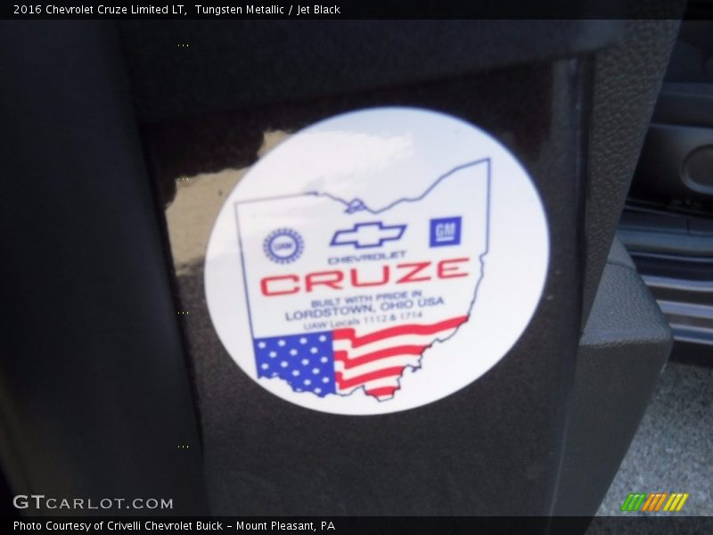 Tungsten Metallic / Jet Black 2016 Chevrolet Cruze Limited LT