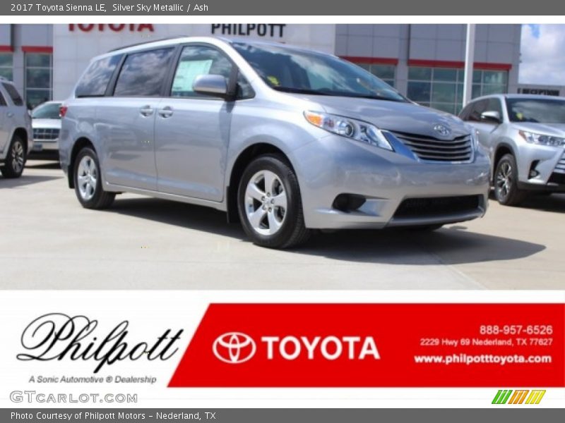 Silver Sky Metallic / Ash 2017 Toyota Sienna LE