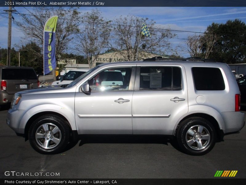 Alabaster Silver Metallic / Gray 2011 Honda Pilot EX-L