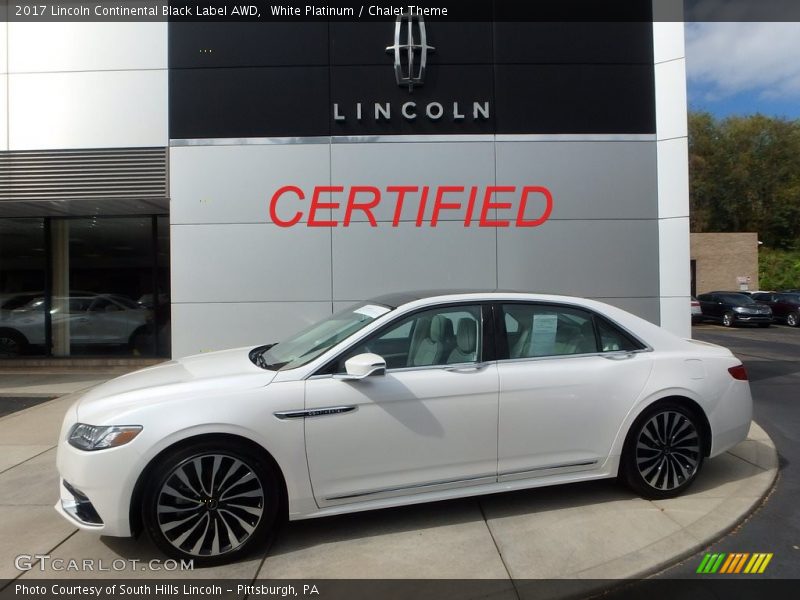 White Platinum / Chalet Theme 2017 Lincoln Continental Black Label AWD