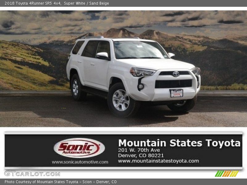 Super White / Sand Beige 2018 Toyota 4Runner SR5 4x4