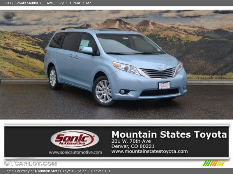 Sky Blue Pearl / Ash 2017 Toyota Sienna XLE AWD