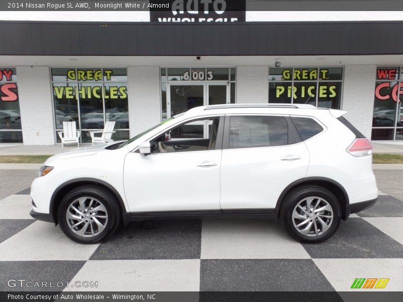 Moonlight White / Almond 2014 Nissan Rogue SL AWD