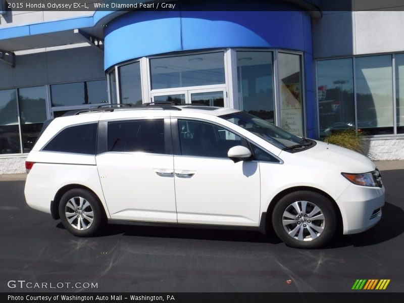 White Diamond Pearl / Gray 2015 Honda Odyssey EX-L