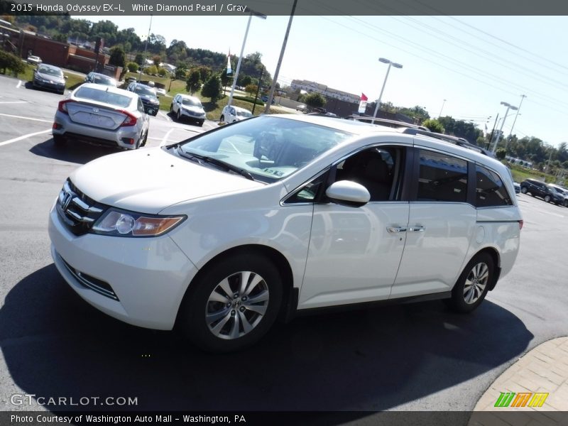 White Diamond Pearl / Gray 2015 Honda Odyssey EX-L