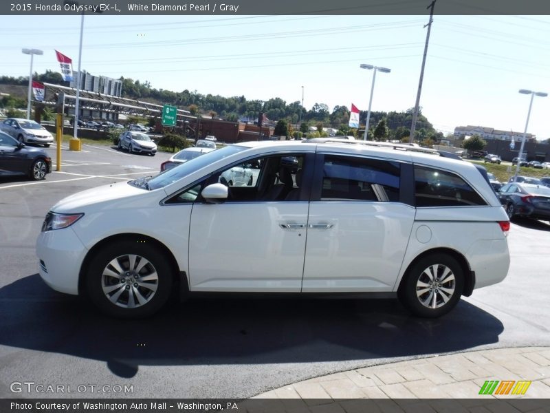White Diamond Pearl / Gray 2015 Honda Odyssey EX-L