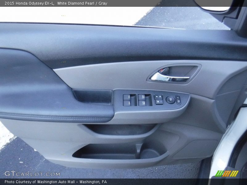White Diamond Pearl / Gray 2015 Honda Odyssey EX-L