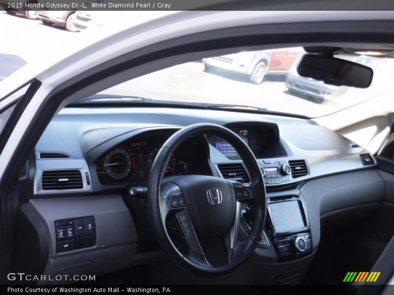 White Diamond Pearl / Gray 2015 Honda Odyssey EX-L