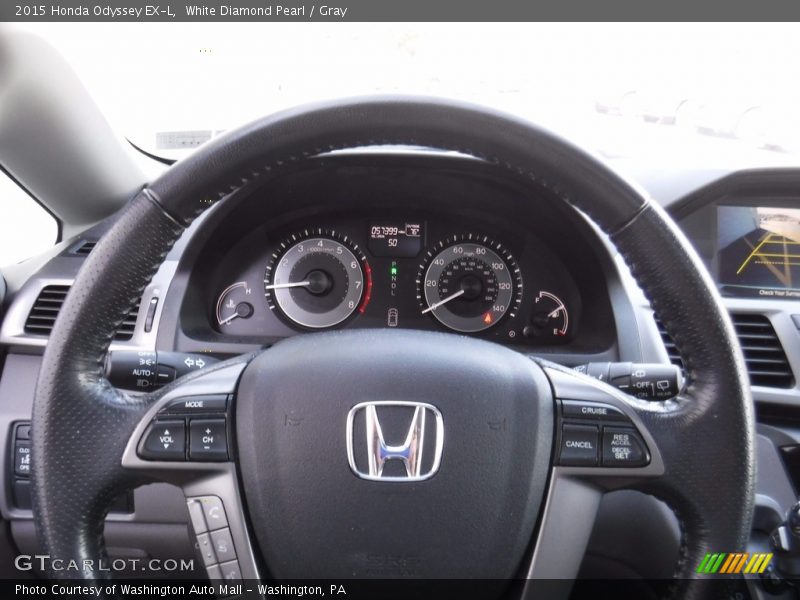 White Diamond Pearl / Gray 2015 Honda Odyssey EX-L