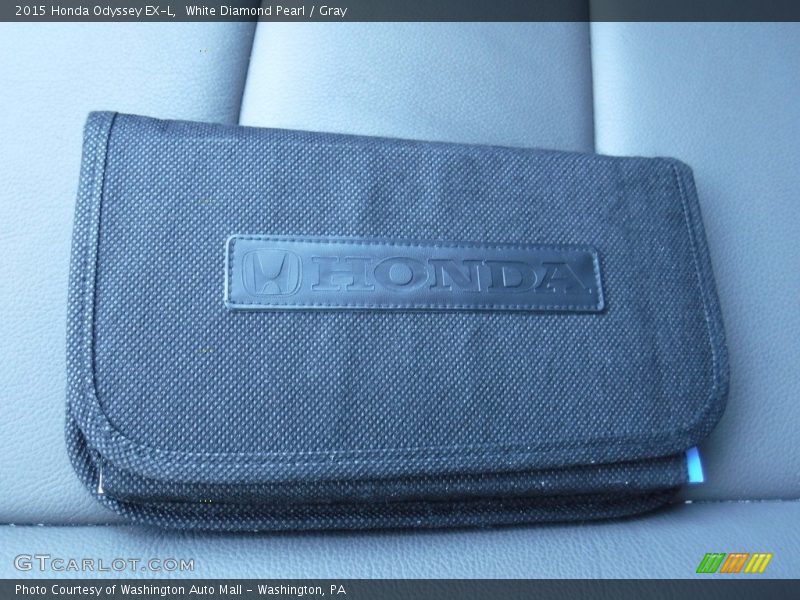 White Diamond Pearl / Gray 2015 Honda Odyssey EX-L