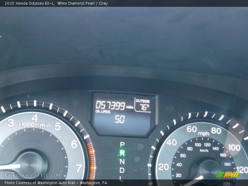White Diamond Pearl / Gray 2015 Honda Odyssey EX-L