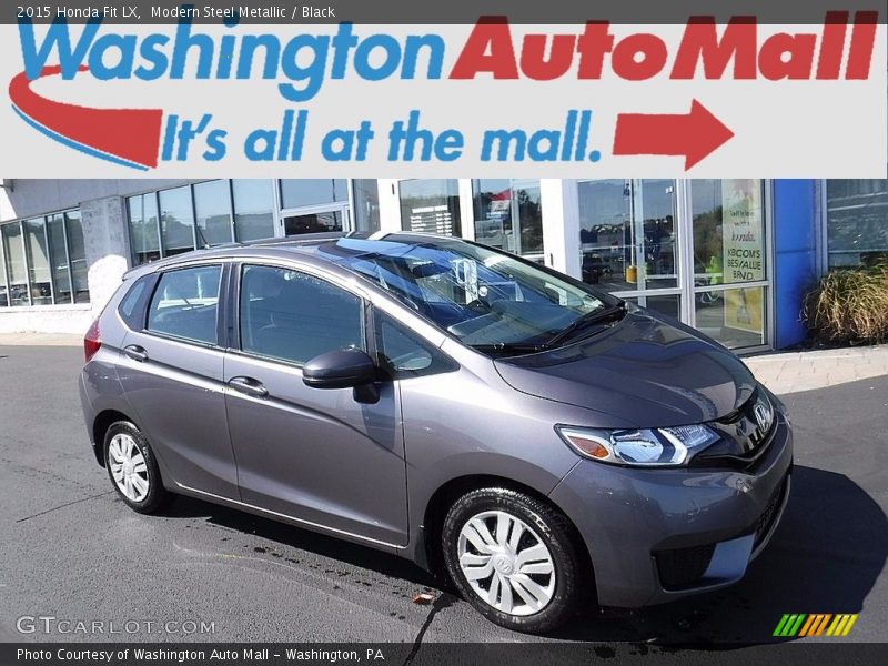 Modern Steel Metallic / Black 2015 Honda Fit LX