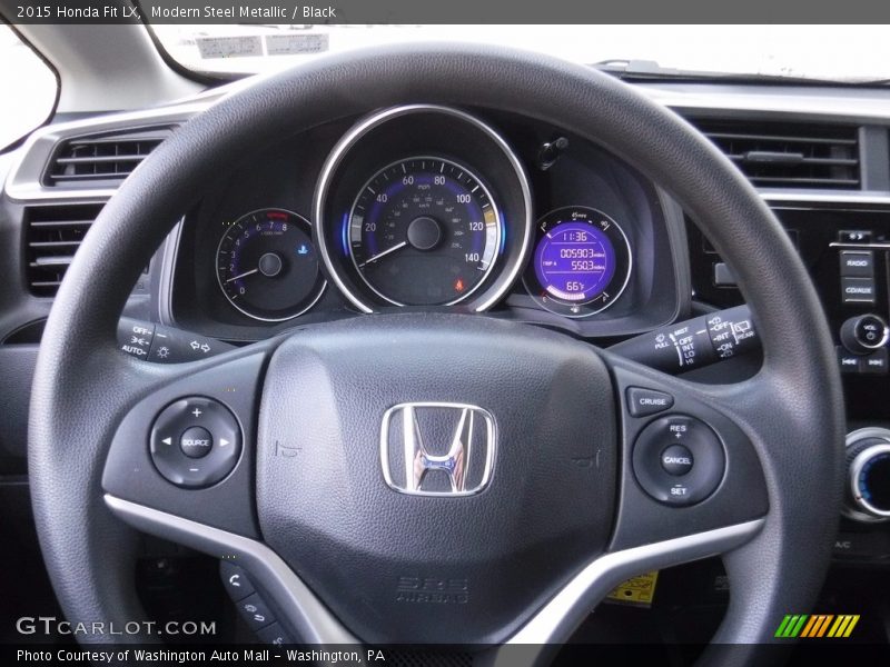 Modern Steel Metallic / Black 2015 Honda Fit LX