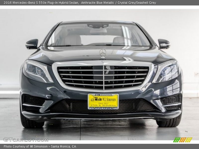 Anthracite Blue Metallic / Crystal Grey/Seashell Grey 2016 Mercedes-Benz S 550e Plug-In Hybrid Sedan