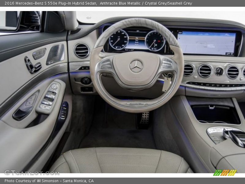 Anthracite Blue Metallic / Crystal Grey/Seashell Grey 2016 Mercedes-Benz S 550e Plug-In Hybrid Sedan