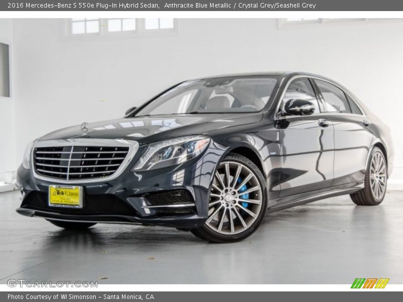 Anthracite Blue Metallic / Crystal Grey/Seashell Grey 2016 Mercedes-Benz S 550e Plug-In Hybrid Sedan