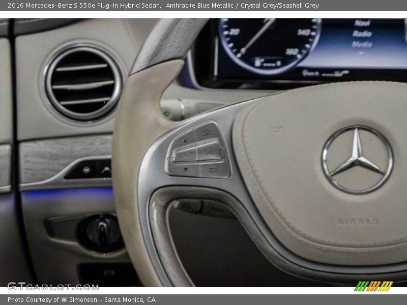 Anthracite Blue Metallic / Crystal Grey/Seashell Grey 2016 Mercedes-Benz S 550e Plug-In Hybrid Sedan