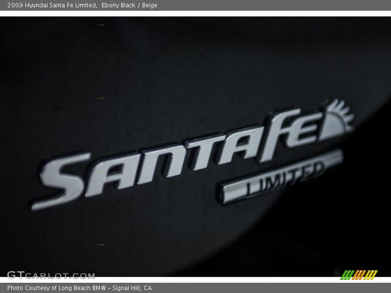 Ebony Black / Beige 2009 Hyundai Santa Fe Limited