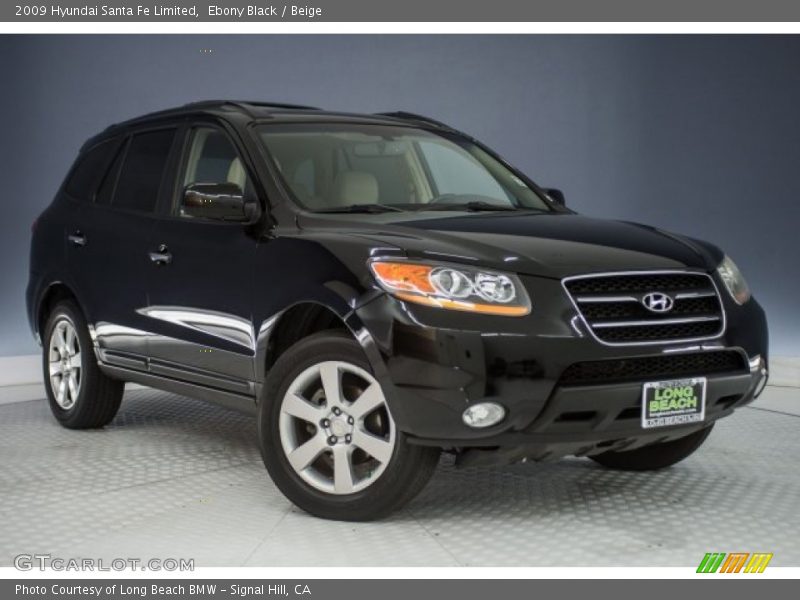 Ebony Black / Beige 2009 Hyundai Santa Fe Limited