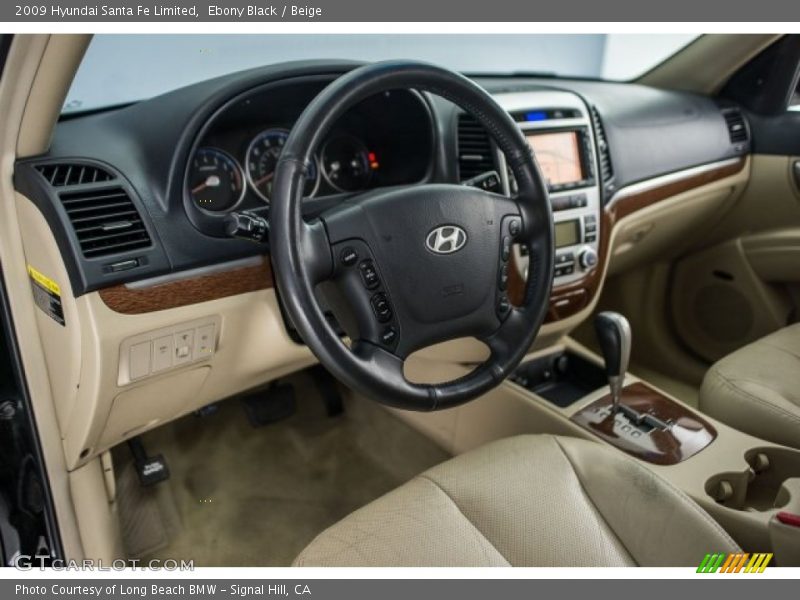 Ebony Black / Beige 2009 Hyundai Santa Fe Limited