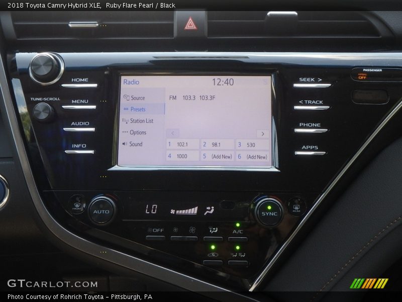 Ruby Flare Pearl / Black 2018 Toyota Camry Hybrid XLE