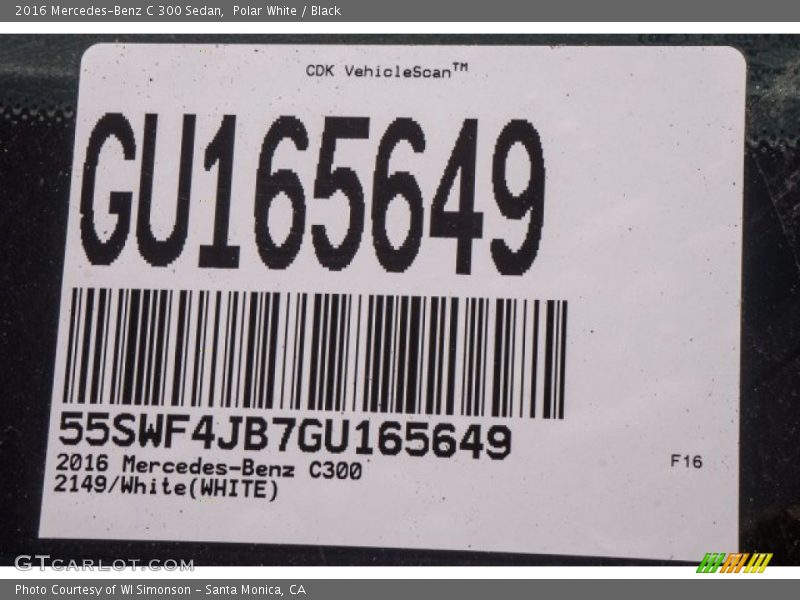 Polar White / Black 2016 Mercedes-Benz C 300 Sedan